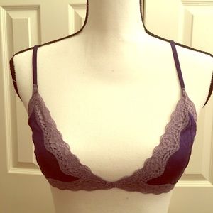 Maggie London silk lace purple bralette, new